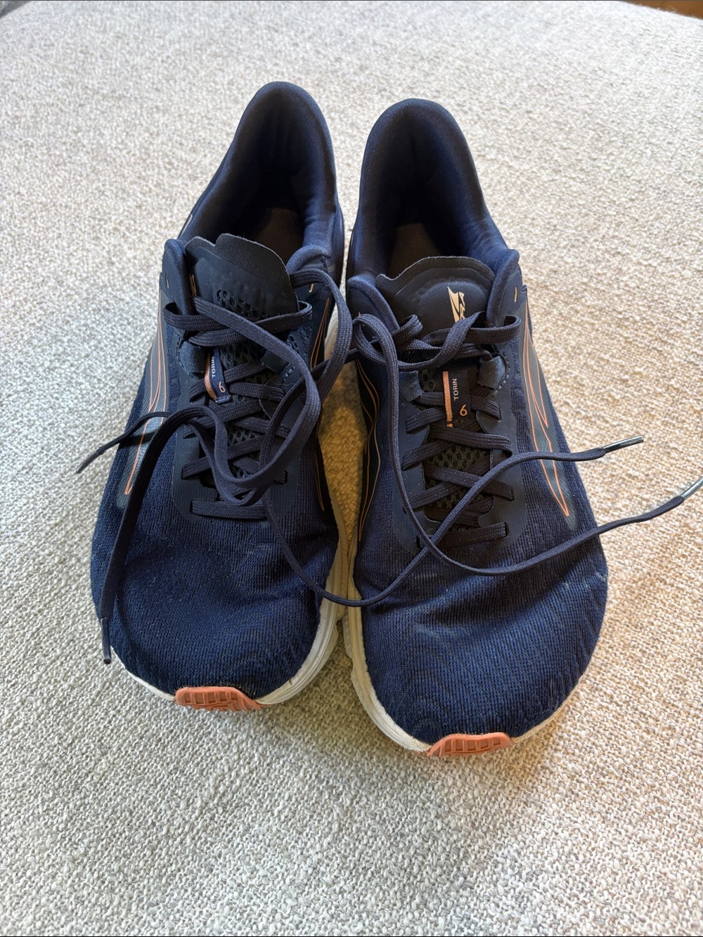 Altra Women's Navy Sneakers with Orange Accents